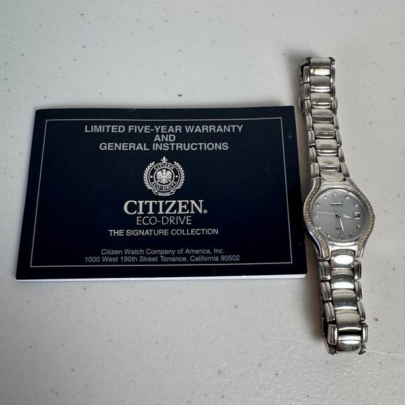 Citizen Eco-Drive EW167059D Silhouette Crystal Ladies Watch Mother of Pearl Dial main image 4